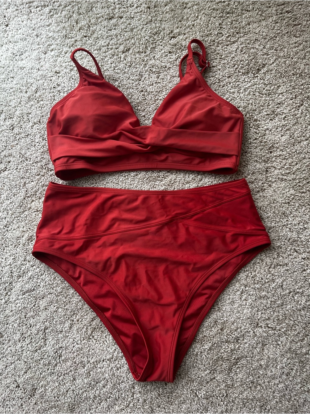 Cupshe High-Waist Burnt Orange Bikini Set